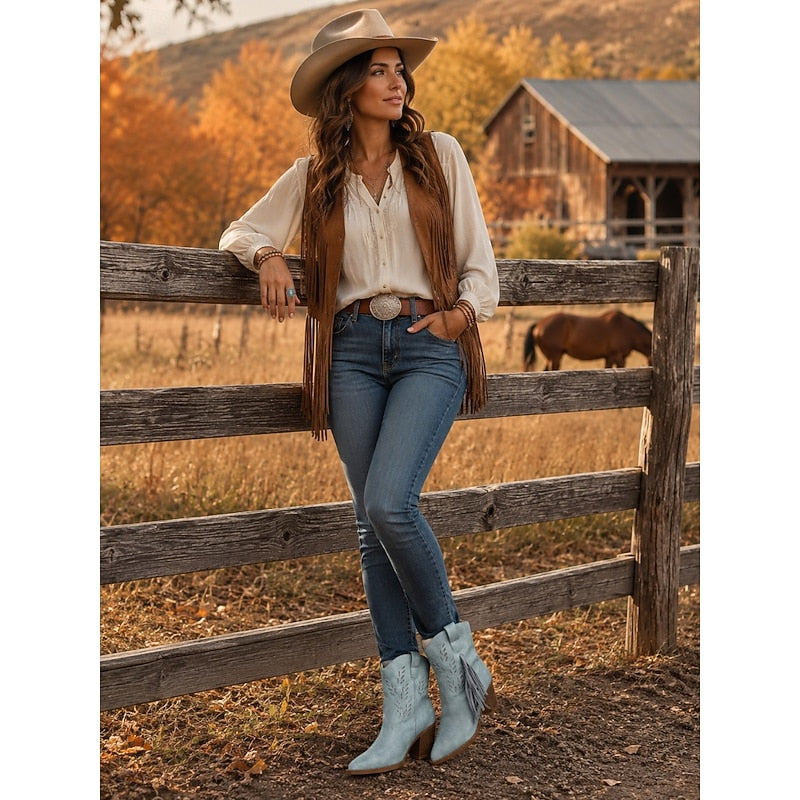 Sloane | Western Tassel Ankle Boots