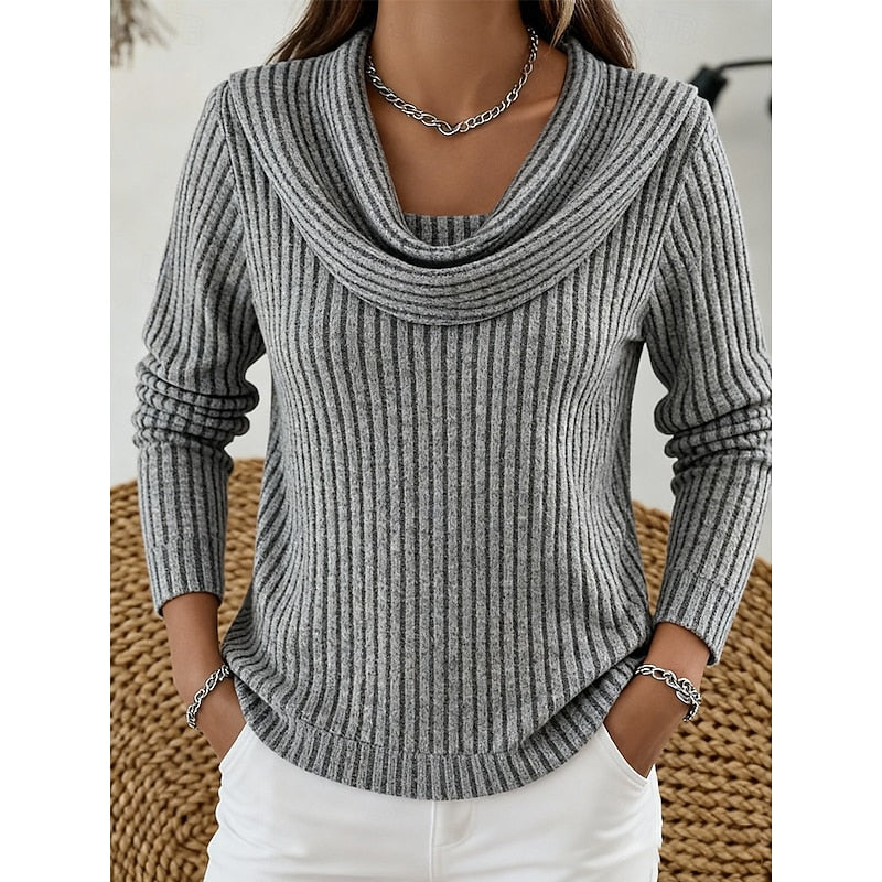 Lucinda | Cowl Neck Ribbed Jumper
