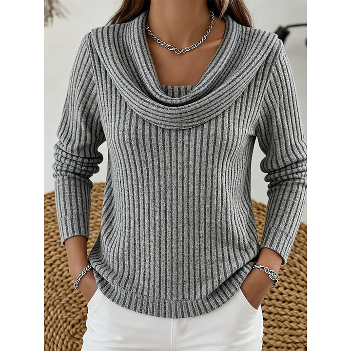 Lucinda | Cowl Neck Ribbed Jumper