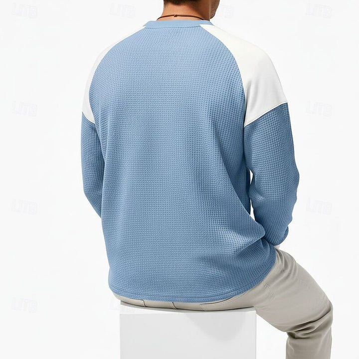 Ashton | Textured Long-Sleeve Henley Shirt