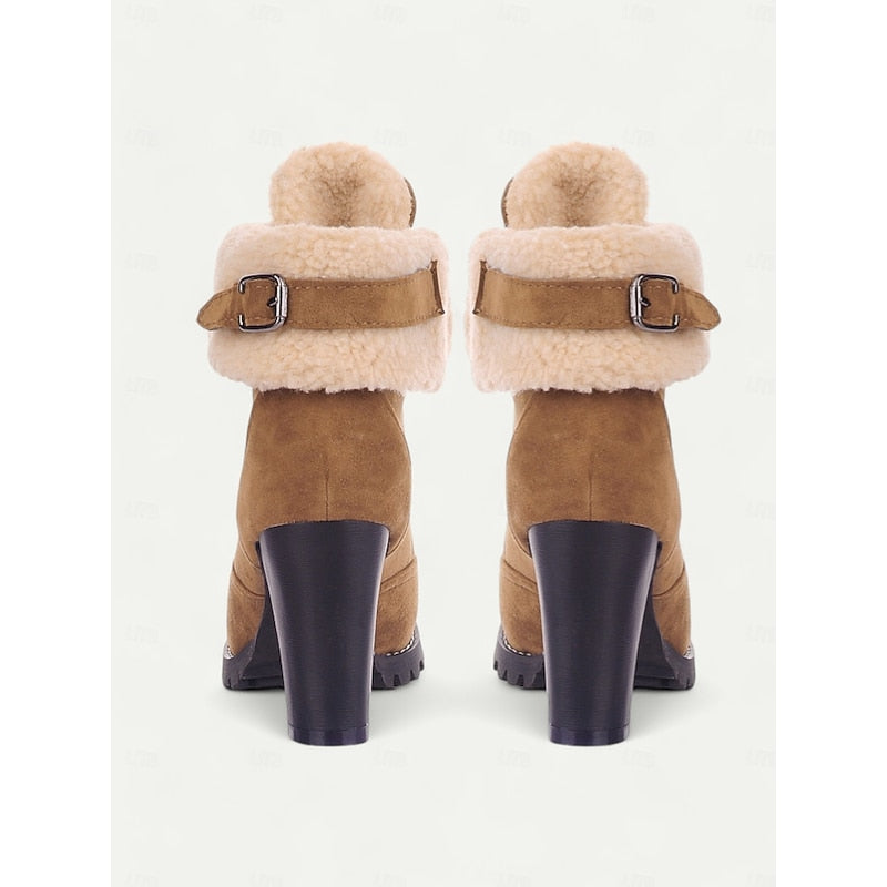 Ramona | Cosy Lace-Up Heeled Ankle Boots