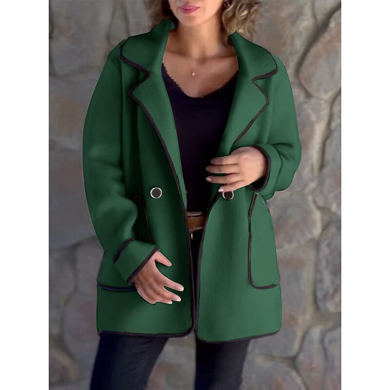 Fleur | Contrast-Trim Tailored Coat