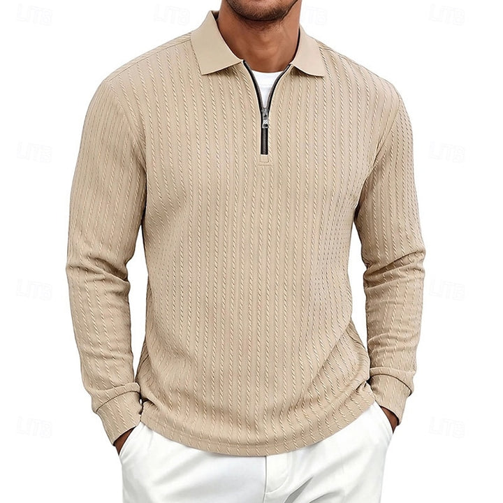 Bryson | Textured Quarter-Zip Polo Shirt