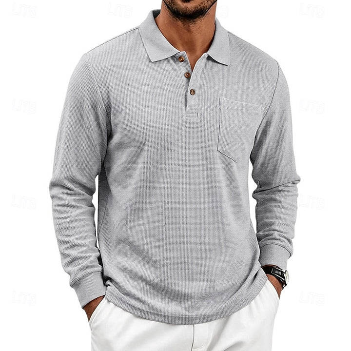 Chandler | Textured Long-Sleeve Polo Shirt