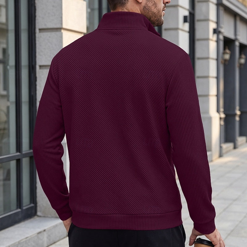 Grady | Textured Quarter-Zip Pullover
