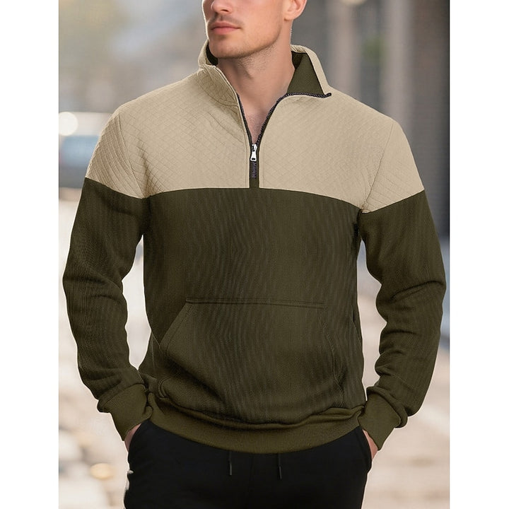 Harvey | Colour-Block Quarter-Zip Pullover