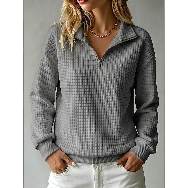 Adeline | Textured Half-Zip Sweatshirt