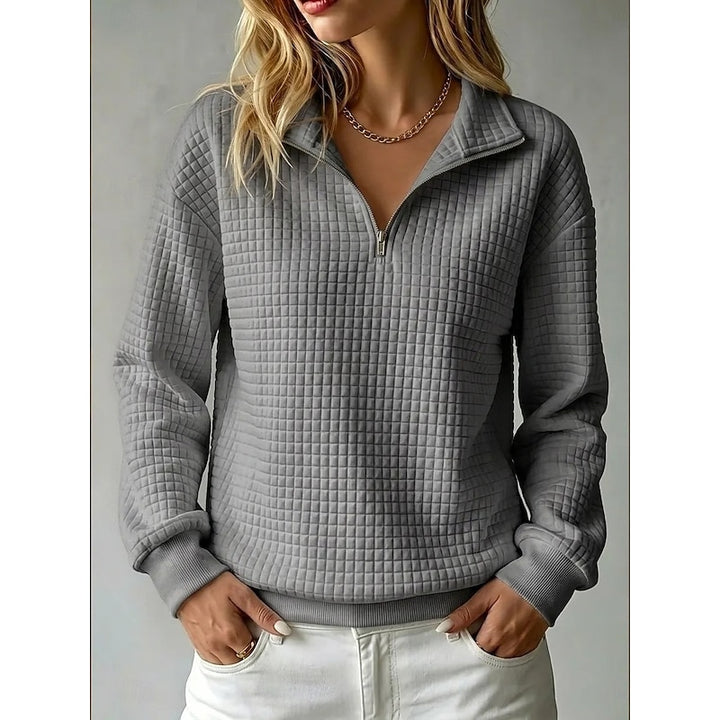 Adeline | Textured Half-Zip Sweatshirt