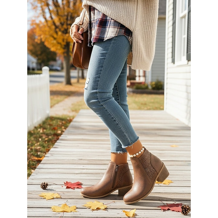 Adrienne | Cutout Block-Heel Ankle Boots