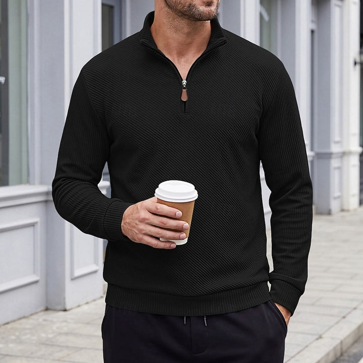 Grady | Textured Quarter-Zip Pullover