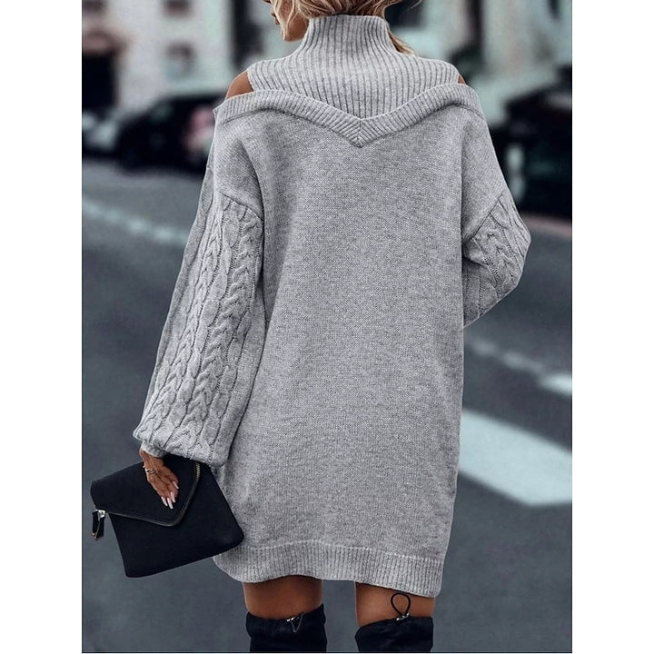 Everly | Cold-Shoulder Turtleneck Sweater Dress