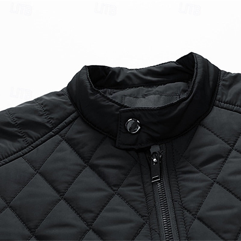 Carter | Diamond-Quilted Stand-Collar Jacket