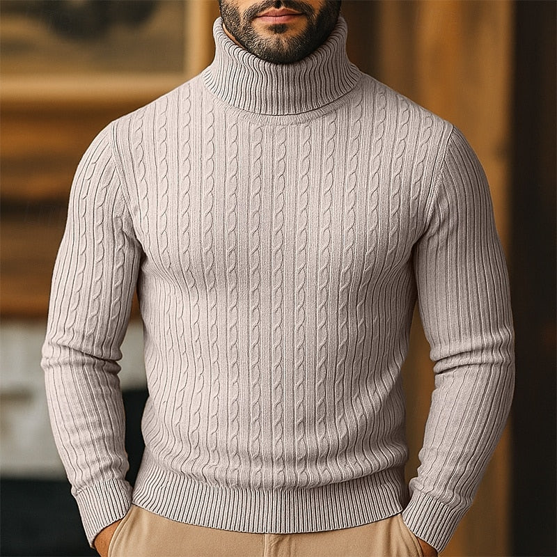 Hollis | Cable-Knit Roll Neck Jumper
