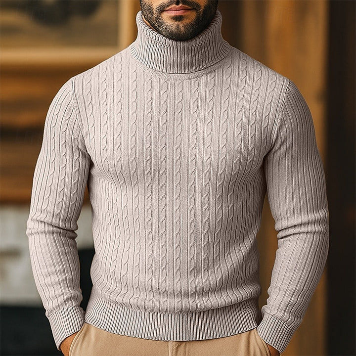 Hollis | Cable-Knit Roll Neck Jumper