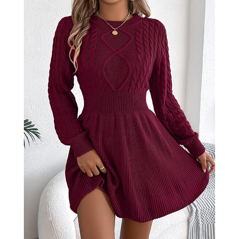 Harriet | Cable-Knit Christmas Sweater Dress