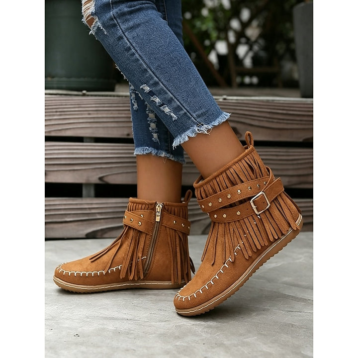 Maren | Fringed Western Ankle Boots