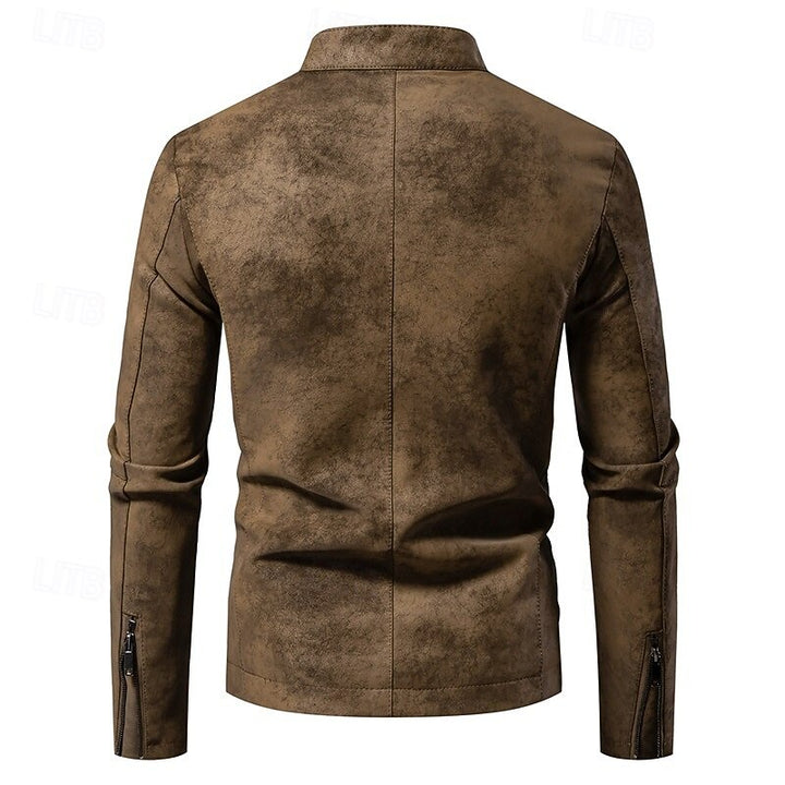 Malcolm | Classic Stand-Collar Biker Jacket