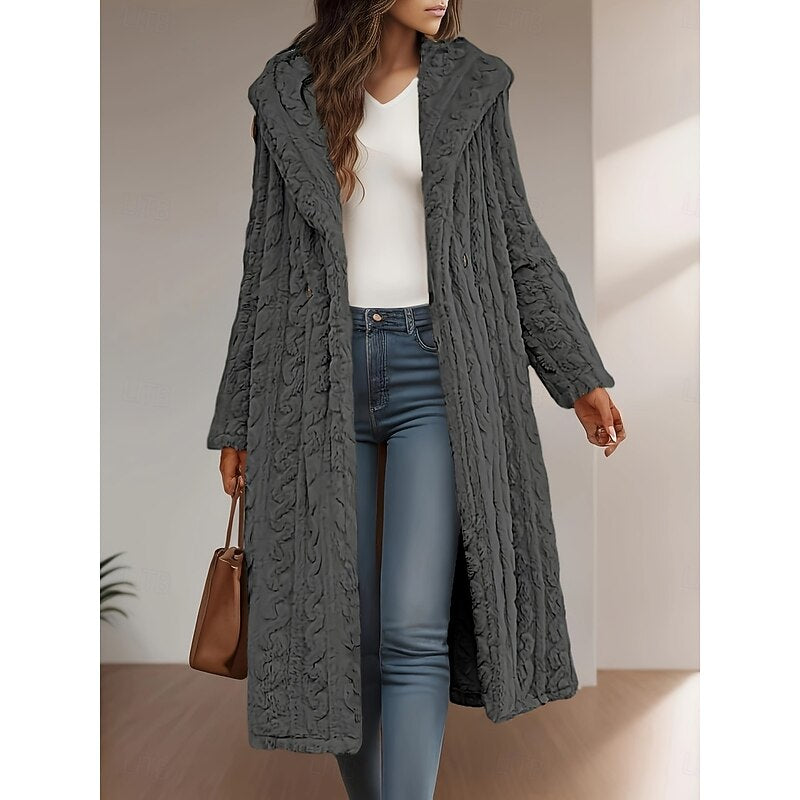 Marion | Longline Hooded Open-Front Coat