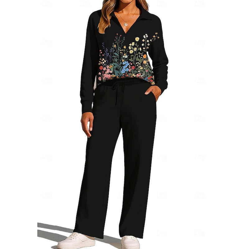 Joanna | Floral Collared Two-Piece Set