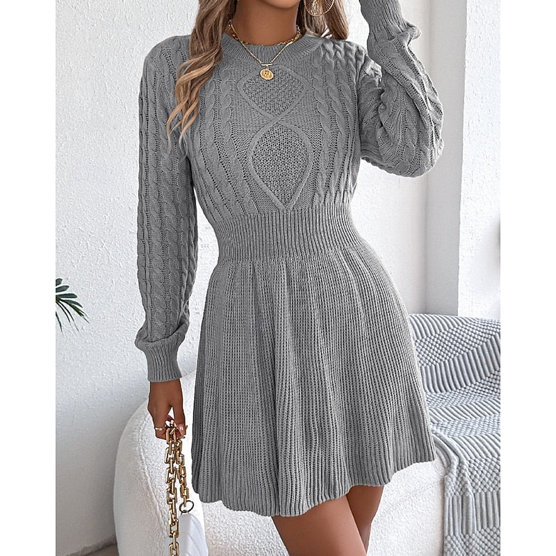 Harriet | Cable-Knit Christmas Sweater Dress