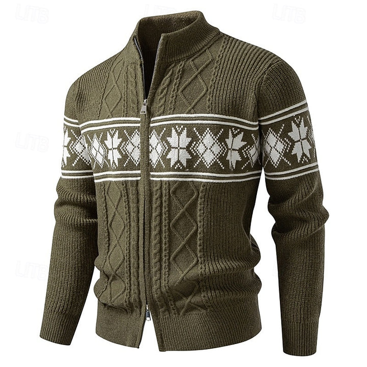 Marlon | Nordic Zip-Up Knit Cardigan