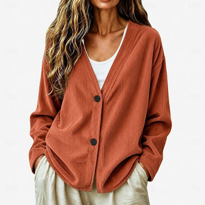 Miriam | Relaxed Button-Front V-Neck Cardigan