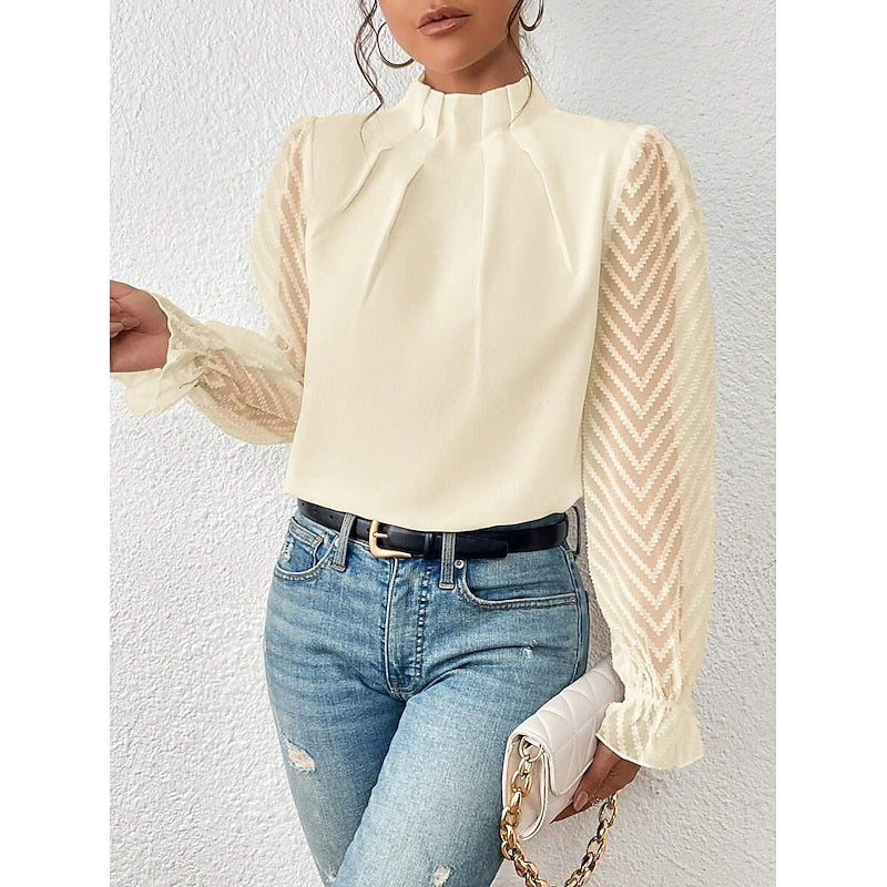 Maribel | Elegant High-Neck Blouse