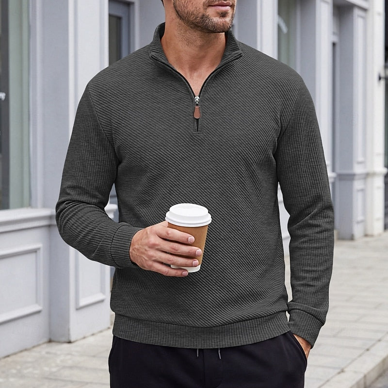 Grady | Textured Quarter-Zip Pullover