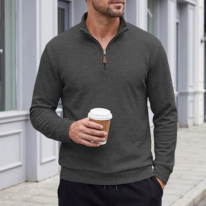 Grady | Textured Quarter-Zip Pullover