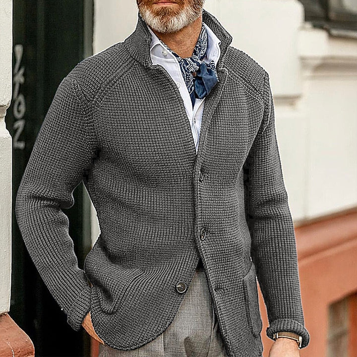 Sinclair | Textured Stand-Collar Cardigan