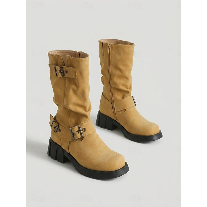 Ramona | Vintage Buckle Biker Boots