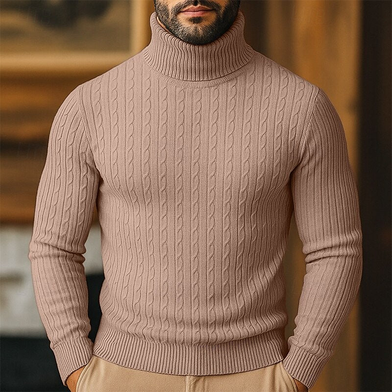 Hollis | Cable-Knit Roll Neck Jumper