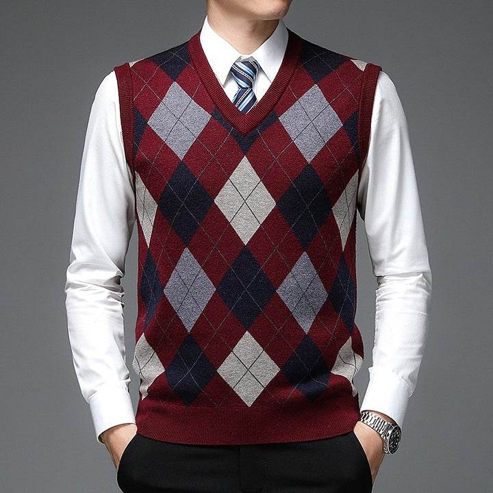 Sheldon | Argyle V-Neck Vest