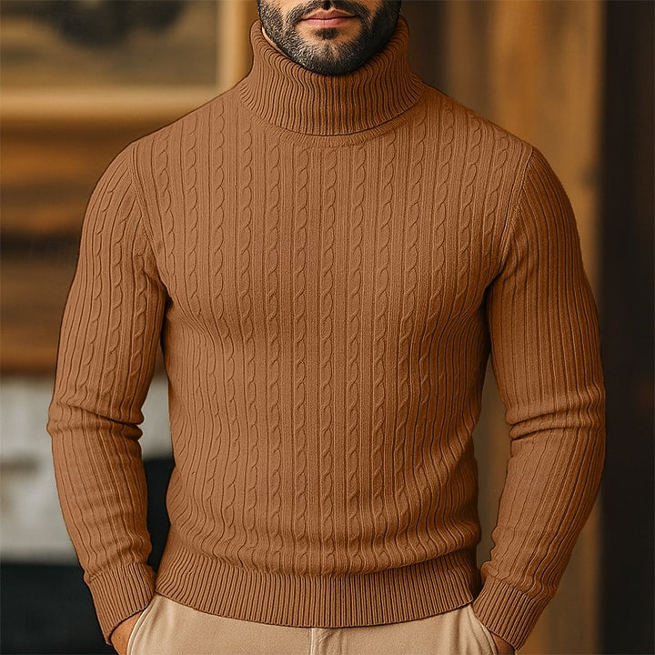 Hollis | Cable-Knit Roll Neck Jumper