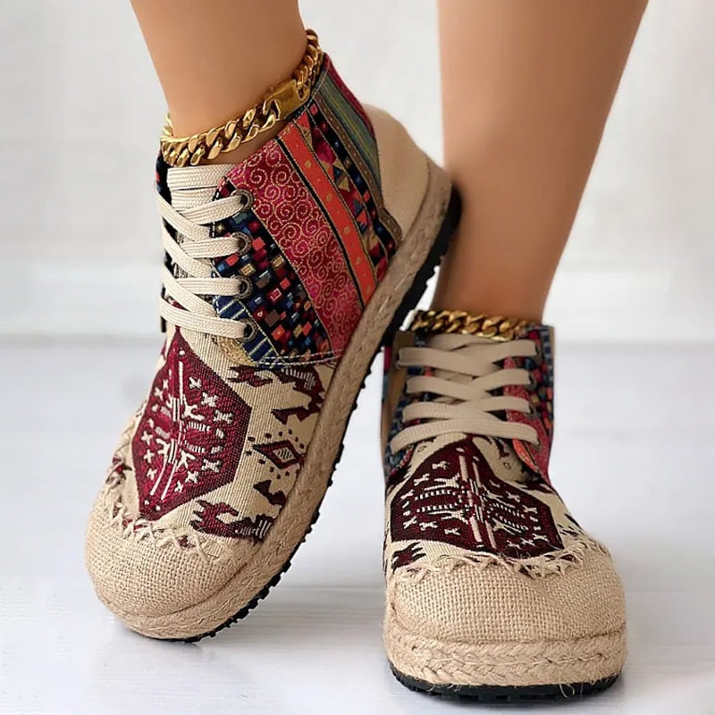 Georgia | Bohemian Patterned High-Top Sneakers