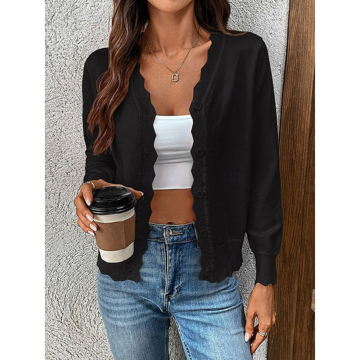 Lettie | Scalloped Button-Front Cardigan