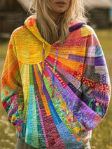 Alyssa | Bohemian Multicolor Patchwork Hoodie