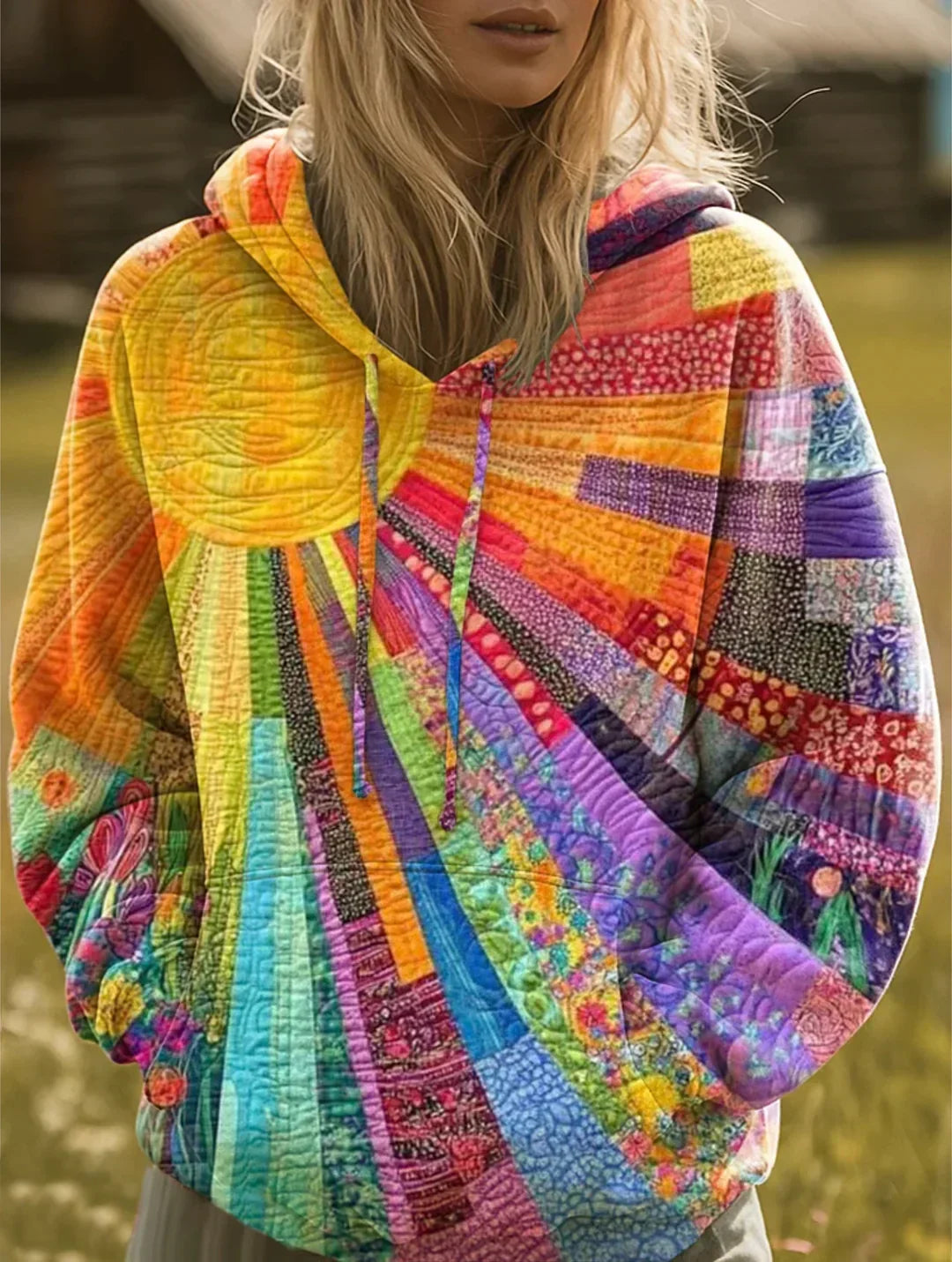 Suzanne | Radiant Patchwork Bohemian Hoodie