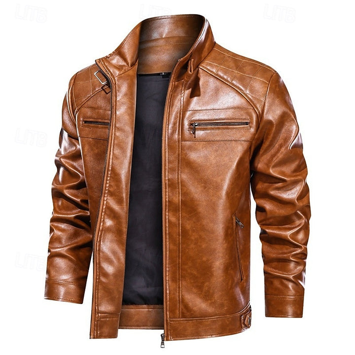 Leon | Classic Stand-Collar Biker Jacket