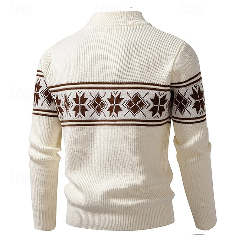 Marlon | Nordic Zip-Up Knit Cardigan