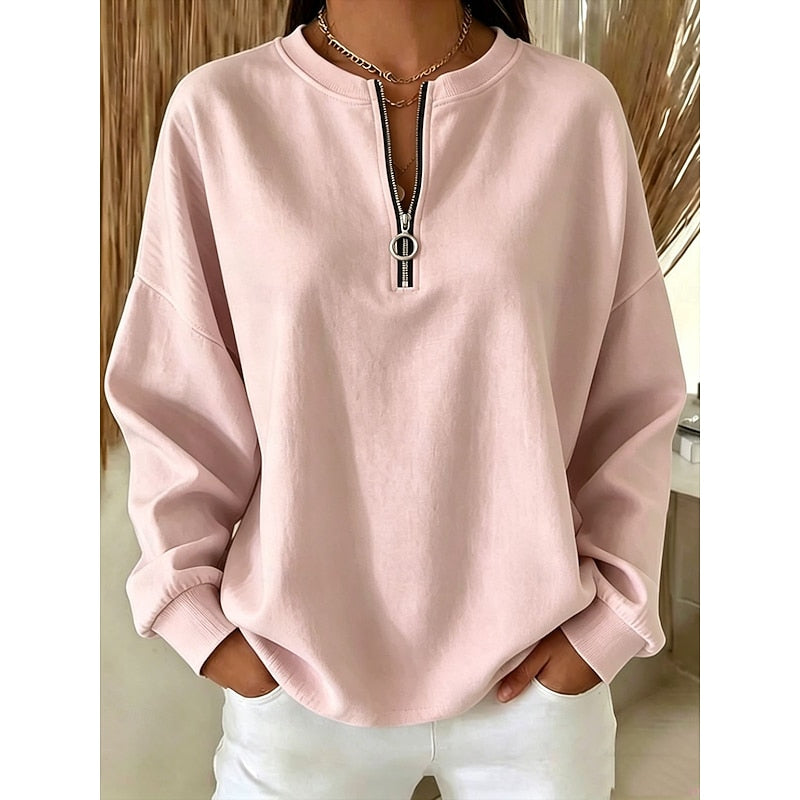 Delphine | Relaxed Half-Zip Sweatshirt