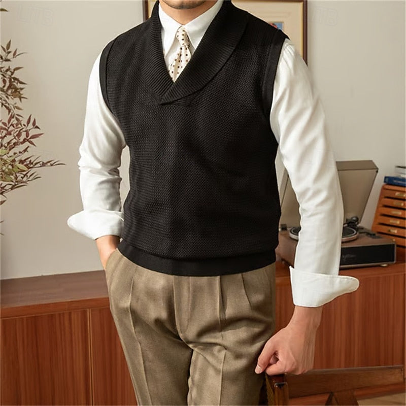 Franklin | Shawl-Collar Knit Sweater Vest
