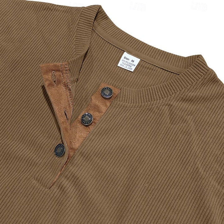 Foster | Ribbed Long-Sleeve Henley Shirt