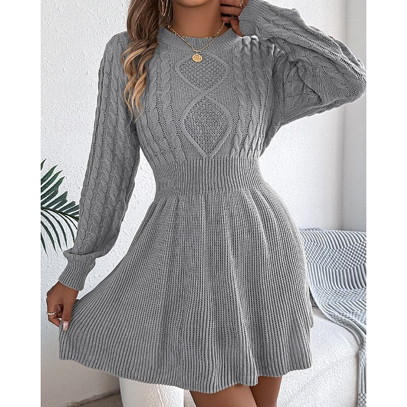 Harriet | Cable-Knit Christmas Sweater Dress
