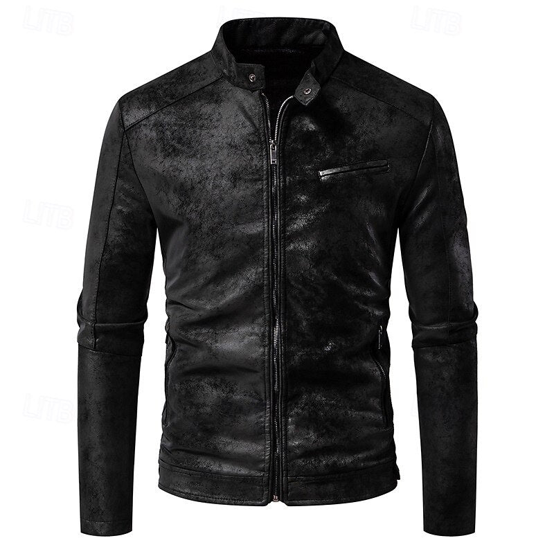 Malcolm | Classic Stand-Collar Biker Jacket