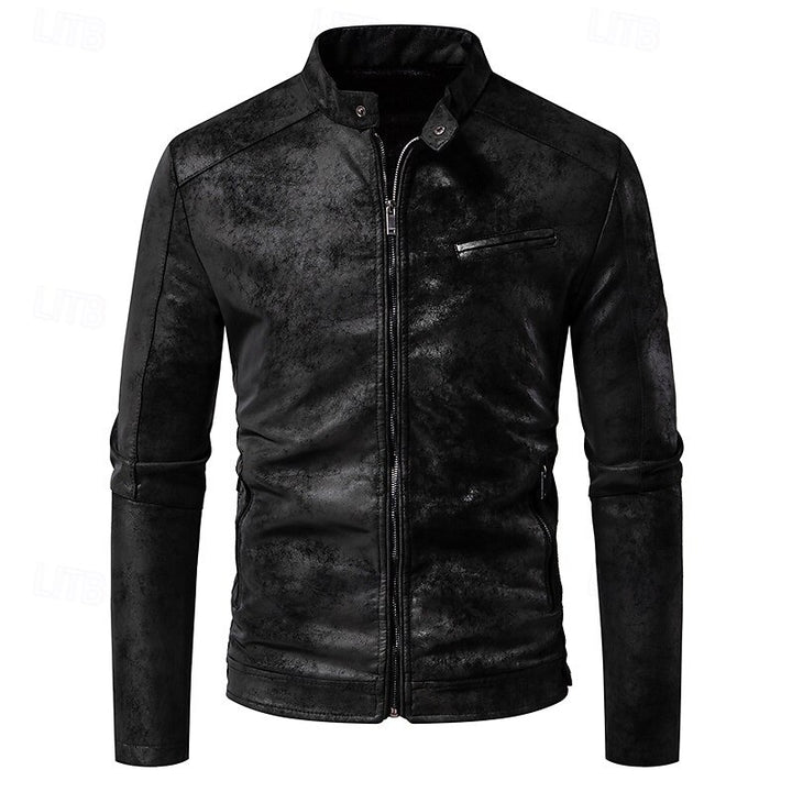 Malcolm | Classic Stand-Collar Biker Jacket