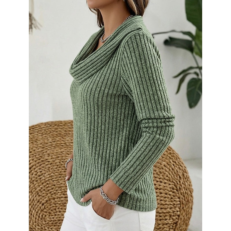 Lucinda | Cowl Neck Ribbed Jumper