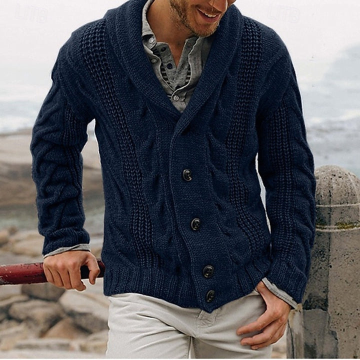 Garrick | Shawl-Collar Button-Up Cardigan