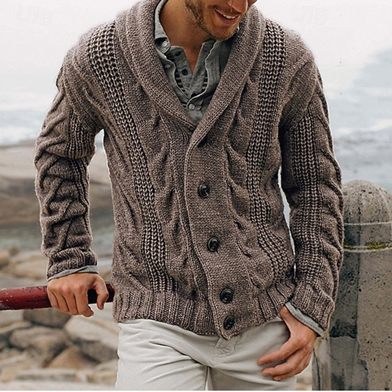 Garrick | Shawl-Collar Button-Up Cardigan