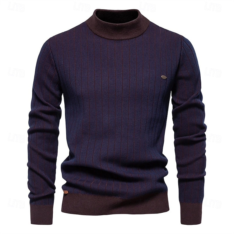 Gareth | Textured Mock Neck Jumper